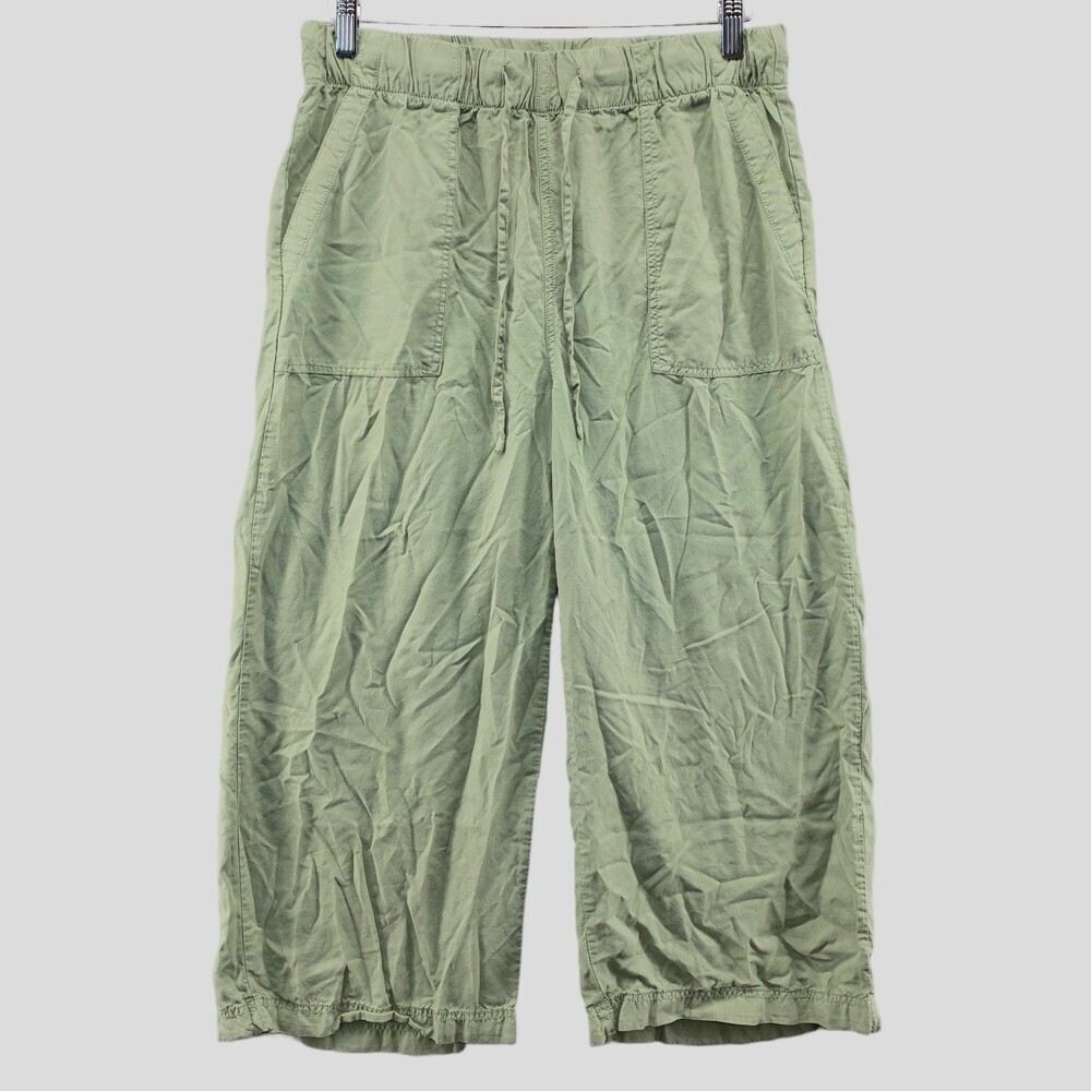 Thread & Supply Lyocell Cropped Wide Leg Pants Women Medium Beach Boho Lagenlook